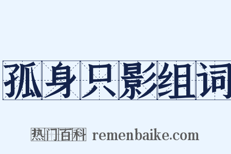 孤身只影组词是什么意思的图片